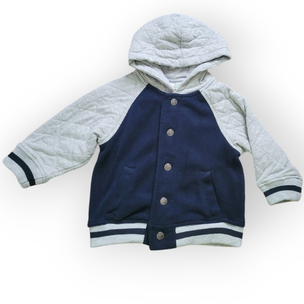 Kids Headquarters 18 Month Blue And Grey Toddler Varsity Jacket